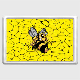 Магнит 45*70 с принтом Дикая пчела в Санкт-Петербурге, Пластик | Размер: 78*52 мм; Размер печати: 70*45 | дикая пчела | жало | мед | насекомые | опасность | соты | текстура | шершень