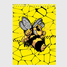 Скетчбук с принтом Дикая пчела в Санкт-Петербурге, 100% бумага
 | 48 листов, плотность листов — 100 г/м2, плотность картонной обложки — 250 г/м2. Листы скреплены сверху удобной пружинной спиралью | дикая пчела | жало | мед | насекомые | опасность | соты | текстура | шершень