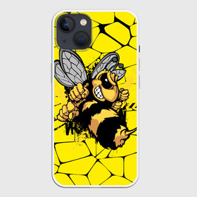 Чехол для iPhone 13 с принтом Дикая пчела в Санкт-Петербурге,  |  | дикая пчела | жало | мед | насекомые | опасность | соты | текстура | шершень