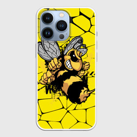 Чехол для iPhone 13 Pro с принтом Дикая пчела в Санкт-Петербурге,  |  | дикая пчела | жало | мед | насекомые | опасность | соты | текстура | шершень
