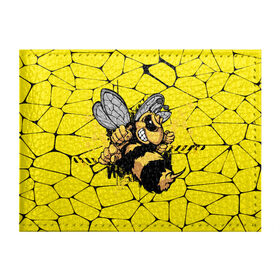 Обложка для студенческого билета с принтом Дикая пчела в Санкт-Петербурге, натуральная кожа | Размер: 11*8 см; Печать на всей внешней стороне | Тематика изображения на принте: дикая пчела | жало | мед | насекомые | опасность | соты | текстура | шершень
