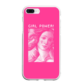 Чехол для iPhone 7Plus/8 Plus матовый с принтом Girl Power! в Санкт-Петербурге, Силикон | Область печати: задняя сторона чехла, без боковых панелей | fem | trend | venus | венера | давид | картина | леонардо да винчи | мона лиза | тренд