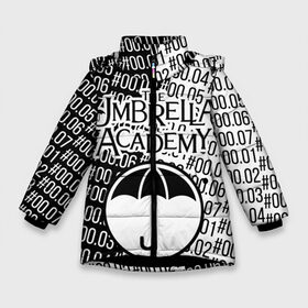 Зимняя куртка для девочек 3D с принтом АКАДЕМИЯ АМБРЕЛЛА в Санкт-Петербурге, ткань верха — 100% полиэстер; подклад — 100% полиэстер, утеплитель — 100% полиэстер. | длина ниже бедра, удлиненная спинка, воротник стойка и отстегивающийся капюшон. Есть боковые карманы с листочкой на кнопках, утяжки по низу изделия и внутренний карман на молнии. 

Предусмотрены светоотражающий принт на спинке, радужный светоотражающий элемент на пуллере молнии и на резинке для утяжки. | netflix | the umbrella academy | академия амбрелла | вампир академия | лютер. | сериал нетфликс | элен пейдж