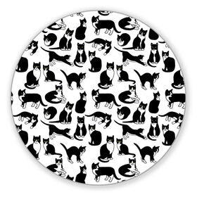 Коврик для мышки круглый с принтом Котики Чёрно-белые в Санкт-Петербурге, резина и полиэстер | круглая форма, изображение наносится на всю лицевую часть | Тематика изображения на принте: cat | cats | cosmos | kitten | mem | memes | rose | roses | глаза | глазки | киска | космос | кот | котёнок | котик | котики | котэ | котята | кошак | кошка | кошки | красивая | мем | мемчики | милая | прикольная | розы | светлая