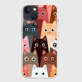 Чехол для iPhone 13 с принтом Котики мультяшные в Санкт-Петербурге,  |  | cat | cats | cosmos | kitten | mem | memes | rose | roses | глаза | глазки | киска | космос | кот | котёнок | котик | котики | котэ | котята | кошак | кошка | кошки | красивая | мем | мемчики | милая | прикольная | розы | светлая