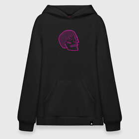 Худи SuperOversize хлопок с принтом Loving Skull в Санкт-Петербурге, 70% хлопок, 30% полиэстер, мягкий начес внутри | карман-кенгуру, эластичная резинка на манжетах и по нижней кромке, двухслойный капюшон
 | 14 february | 14 февраля | bullet with text | day of love | love | valentines day | день влюбленных | день святого валентина | любовь | пуля с надписью | череп