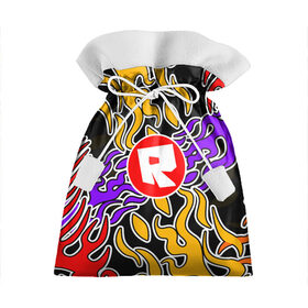 Подарочный 3D мешок с принтом Roblox | Роблокс в Санкт-Петербурге, 100% полиэстер | Размер: 29*39 см | game | piggy | roblox | игра | огонь | пламя | роблокс | текстура