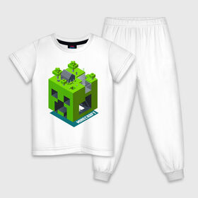 Детская пижама хлопок с принтом Minecraft в Санкт-Петербурге, 100% хлопок |  брюки и футболка прямого кроя, без карманов, на брюках мягкая резинка на поясе и по низу штанин
 | Тематика изображения на принте: minecraft | алекс | белый | блоки | ведьма | взрывчатка | визера | волк | гаст | добывать | дракон | зеленый куб | зомби | игра | крафт | крипер | кубики | лошадка | майн | майнкрафт | манкрафт | овечка | оцелот
