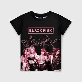 Детская футболка 3D с принтом BLACKPINK в Санкт-Петербурге, 100% гипоаллергенный полиэфир | прямой крой, круглый вырез горловины, длина до линии бедер, чуть спущенное плечо, ткань немного тянется | black pink | blackpink | k pop | блэкпинк | дженни | джису | к поп | лиса | розэ