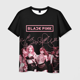 Мужская футболка 3D с принтом BLACKPINK в Санкт-Петербурге, 100% полиэфир | прямой крой, круглый вырез горловины, длина до линии бедер | black pink | blackpink | k pop | блэкпинк | дженни | джису | к поп | лиса | розэ