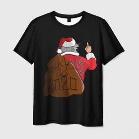 Мужская футболка 3D с принтом Santa claus в Санкт-Петербурге, 100% полиэфир | прямой крой, круглый вырез горловины, длина до линии бедер | 2020 | 2021 | claus | happy new year | new ear | santa | santa claus | snow | winter | year | год | новый | новый год