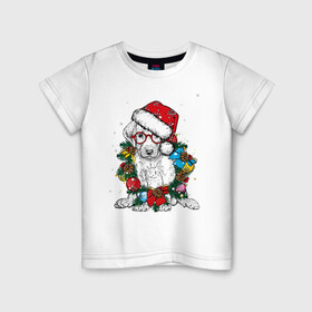 Детская футболка хлопок с принтом ЛабриСанта в Санкт-Петербурге, 100% хлопок | круглый вырез горловины, полуприлегающий силуэт, длина до линии бедер | new year | арт | графика | дед мороз | зима | новый год | рождество | санта