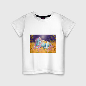 Детская футболка хлопок с принтом Волшебные мечты в Санкт-Петербурге, 100% хлопок | круглый вырез горловины, полуприлегающий силуэт, длина до линии бедер | 
