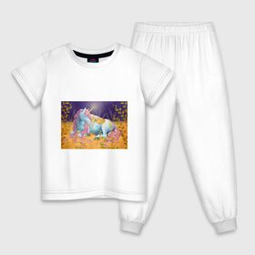 Детская пижама хлопок с принтом Волшебные мечты в Санкт-Петербурге, 100% хлопок |  брюки и футболка прямого кроя, без карманов, на брюках мягкая резинка на поясе и по низу штанин
 | 