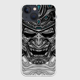 Чехол для iPhone 13 mini с принтом Cyber Samurai в Санкт-Петербурге,  |  | evil | head | mask | rage | robot | samurai | skull | warrior | арт | воин | гнев | голова | злой | киберпанк | маска | робот | самурай | сёгун | череп | японский