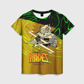 Женская футболка 3D с принтом Hades (Зевс) в Санкт-Петербурге, 100% полиэфир ( синтетическое хлопкоподобное полотно) | прямой крой, круглый вырез горловины, длина до линии бедер | Тематика изображения на принте: hades | аид | загрей | зевс | игра | олимп
