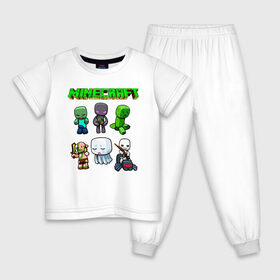 Детская пижама хлопок с принтом Minecraft в Санкт-Петербурге, 100% хлопок |  брюки и футболка прямого кроя, без карманов, на брюках мягкая резинка на поясе и по низу штанин
 | Тематика изображения на принте: minecraft | алекс | белый | блоки | ведьма | взрывчатка | визера | волк | гаст | добывать | дракон | зеленый куб | зомби | игра | крафт | крипер | кубики | лошадка | майн | майнкрафт | манкрафт | овечка | оцелот