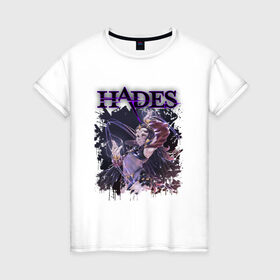 Женская футболка хлопок с принтом Hades Nyx (Z) в Санкт-Петербурге, 100% хлопок | прямой крой, круглый вырез горловины, длина до линии бедер, слегка спущенное плечо | aid | hades | nyx | roguelike | thanatos | zagreus | аид | гадес | загрей | никс | рогалик | танатос