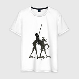 Мужская футболка хлопок с принтом Всадник в Санкт-Петербурге, 100% хлопок | прямой крой, круглый вырез горловины, длина до линии бедер, слегка спущенное плечо. | fantasy | monster | всадник | животные | копьё | магия | монстр | рыцарь | фэнтези
