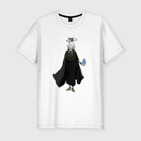 Мужская футболка хлопок Slim с принтом Демон в Санкт-Петербурге, 92% хлопок, 8% лайкра | приталенный силуэт, круглый вырез ворота, длина до линии бедра, короткий рукав | fantasy | monster | демон | магия | монстр | скелет | фэнтези
