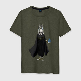 Мужская футболка хлопок с принтом Демон в Санкт-Петербурге, 100% хлопок | прямой крой, круглый вырез горловины, длина до линии бедер, слегка спущенное плечо. | fantasy | monster | демон | магия | монстр | скелет | фэнтези
