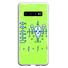 Чехол для Samsung Galaxy S10 с принтом Voodoo Boys Gang CP 2077 в Санкт-Петербурге, Силикон | Область печати: задняя сторона чехла, без боковых панелей | boys | city | cyberpunk | gang | night | voodoo | андроид | киберпанк | киборг | найт | робот | сити