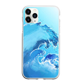 Чехол для iPhone 11 Pro матовый с принтом Волна с фоном в Санкт-Петербурге, Силикон |  | акварель | брызги | вода | волны | море | океан