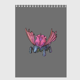 Скетчбук с принтом Цветочный жук в Санкт-Петербурге, 100% бумага
 | 48 листов, плотность листов — 100 г/м2, плотность картонной обложки — 250 г/м2. Листы скреплены сверху удобной пружинной спиралью | bug | flower | pink | wings | жук | лоза | насекомое | розовый | цветы