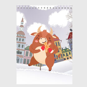 Скетчбук с принтом Довольный бык в Санкт-Петербурге, 100% бумага
 | 48 листов, плотность листов — 100 г/м2, плотность картонной обложки — 250 г/м2. Листы скреплены сверху удобной пружинной спиралью | 2021 | 7 января | bull | newyear | santa | бык | быки | бычок | год быка | дед мороз | корова | новогодние каникулы | новогодние праздники | новый 2021 | новый год | новый год 2021 | рождество | сани | санта | санта клаус