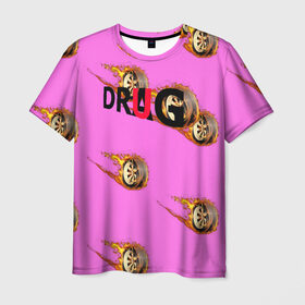Мужская футболка 3D с принтом DRAG RACE в Санкт-Петербурге, 100% полиэфир | прямой крой, круглый вырез горловины, длина до линии бедер | fashiom | fire | game | hip hop | rap | street style | top | игра | мода | надпись | огонь | рэп | топ | уличный стиль | хип хоп