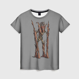 Женская футболка 3D с принтом Магическое дерево в Санкт-Петербурге, 100% полиэфир ( синтетическое хлопкоподобное полотно) | прямой крой, круглый вырез горловины, длина до линии бедер | branch | magic | monster | tree | великан | ветки | дерево | кора | стоит