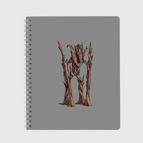 Тетрадь с принтом Магическое дерево в Санкт-Петербурге, 100% бумага | 48 листов, плотность листов — 60 г/м2, плотность картонной обложки — 250 г/м2. Листы скреплены сбоку удобной пружинной спиралью. Уголки страниц и обложки скругленные. Цвет линий — светло-серый
 | branch | magic | monster | tree | великан | ветки | дерево | кора | стоит