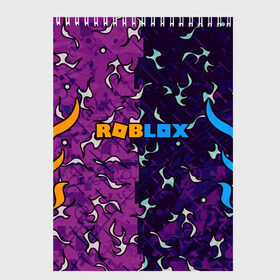 Скетчбук с принтом Roblox | Роблокс в Санкт-Петербурге, 100% бумага
 | 48 листов, плотность листов — 100 г/м2, плотность картонной обложки — 250 г/м2. Листы скреплены сверху удобной пружинной спиралью | 2 цвета | game | roblox | абстракция | игра | огонь | пламя | роблокс