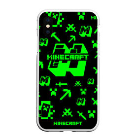 Чехол для iPhone XS Max матовый с принтом Minecraft в Санкт-Петербурге, Силикон | Область печати: задняя сторона чехла, без боковых панелей | minecraft | алекс | белый | блоки | ведьма | взрывчатка | визера | волк | гаст | добывать | дракон | зеленый куб | зомби | игра | крафт | крипер | кубики | лошадка | майн | майнкрафт | манкрафт | овечка | оцелот