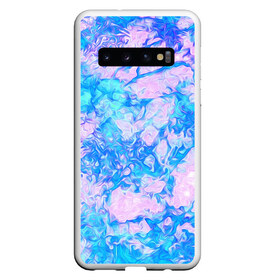 Чехол для Samsung Galaxy S10 с принтом Нежные краски в Санкт-Петербурге, Силикон | Область печати: задняя сторона чехла, без боковых панелей | abstract | blue | casual | casual style | pink | texture | абстрактный рисунок | абстракция | блики | брызги | вода | волны | градиент | краски | мазки | море | морская | пастельные цвета | повседневный | пятна красок