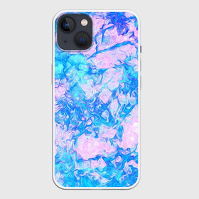 Чехол для iPhone 13 с принтом Нежные краски в Санкт-Петербурге,  |  | abstract | blue | casual | casual style | pink | texture | абстрактный рисунок | абстракция | блики | брызги | вода | волны | градиент | краски | мазки | море | морская | пастельные цвета | повседневный | пятна красок