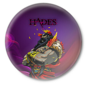 Значок с принтом Hades в Санкт-Петербурге,  металл | круглая форма, металлическая застежка в виде булавки | Тематика изображения на принте: game | games | hades | аид | арт | загрей | хадес | хадэс