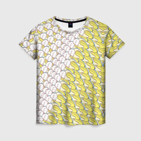 Женская футболка 3D с принтом Банана-котики в Санкт-Петербурге, 100% полиэфир ( синтетическое хлопкоподобное полотно) | прямой крой, круглый вырез горловины, длина до линии бедер | meme | динамики | идея | котик | манера | мемы | образ действия | панда | песик | символ | ушан