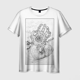 Мужская футболка 3D с принтом Хищная улитка в Санкт-Петербурге, 100% полиэфир | прямой крой, круглый вырез горловины, длина до линии бедер | 