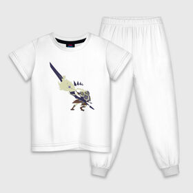 Детская пижама хлопок с принтом Заяц с мечом и его гильдия в Санкт-Петербурге, 100% хлопок |  брюки и футболка прямого кроя, без карманов, на брюках мягкая резинка на поясе и по низу штанин
 | 