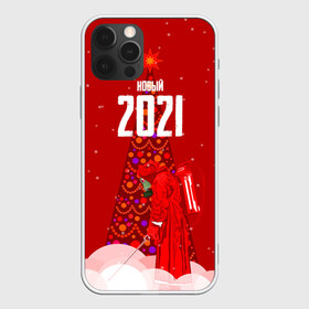 Чехол для iPhone 12 Pro Max с принтом Новый 2021 в Санкт-Петербурге, Силикон |  | дед мороз | ёлка | карантин | коронавирус | новый год | противогаз | снег | химзащита