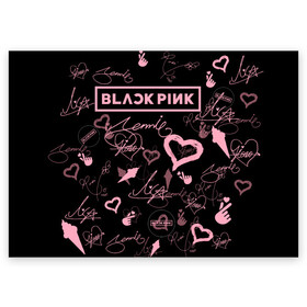 Поздравительная открытка с принтом BLACKPINK в Санкт-Петербурге, 100% бумага | плотность бумаги 280 г/м2, матовая, на обратной стороне линовка и место для марки
 | blackpink | blink | bts | exo | icecream | jennie | jisoo | korea | kpop | lisa | love | rose | блекпинк | девушки | корея | кпоп | музыка