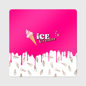 Магнит виниловый Квадрат с принтом Ice Cream BlackPink в Санкт-Петербурге, полимерный материал с магнитным слоем | размер 9*9 см, закругленные углы | blackpink | blink | bts | exo | icecream | jennie | jisoo | korea | kpop | lisa | love | rose | блекпинк | девушки | корея | кпоп | музыка