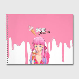 Альбом для рисования с принтом BLACKPINK Ice Cream в Санкт-Петербурге, 100% бумага
 | матовая бумага, плотность 200 мг. | blackpink | blink | bts | exo | icecream | jennie | jisoo | korea | kpop | lisa | love | rose | блекпинк | девушки | корея | кпоп | музыка