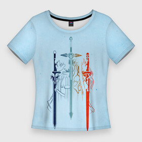 Женская футболка 3D Slim с принтом Sword Art Online в Санкт-Петербурге,  |  | alice | alicization | asuna | kirito | sao | sword art online | underworld | алиса | алисизация | асуна | кирито | мастера меча онлайн | чёрный мечник | юджио