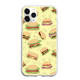 Чехол для iPhone 11 Pro матовый с принтом Узор с бургерами в Санкт-Петербурге, Силикон |  | Тематика изображения на принте: бургер | гамбургер | еда | желтый | паттерн | узор | фастфуд