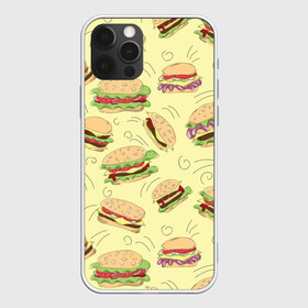 Чехол для iPhone 12 Pro Max с принтом Узор с бургерами в Санкт-Петербурге, Силикон |  | Тематика изображения на принте: бургер | гамбургер | еда | желтый | паттерн | узор | фастфуд