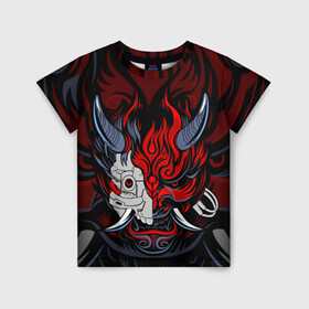 Детская футболка 3D с принтом SAMURAI LVL UP в Санкт-Петербурге, 100% гипоаллергенный полиэфир | прямой крой, круглый вырез горловины, длина до линии бедер, чуть спущенное плечо, ткань немного тянется | Тематика изображения на принте: 2019 | cd project red | cyberpunk 2077 | cyberpunk fashion | hacker | keanu reeves | maelstrom | militech | night city | quadra | samurai | samurai cyberpunk 2077 | sci fi | trauma team | v | ви | киану ривз | киберпанк 2077 | логотип | роб