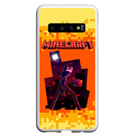 Чехол для Samsung Galaxy S10 с принтом Minecraft в Санкт-Петербурге, Силикон | Область печати: задняя сторона чехла, без боковых панелей | minecraft | алекс | белый | блоки | ведьма | взрывчатка | визера | волк | гаст | добывать | дракон | зеленый куб | зомби | игра | крафт | крипер | кубики | лошадка | майн | майнкрафт | манкрафт | овечка | оцелот