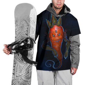 Накидка на куртку 3D с принтом Cosmo Carrot в Санкт-Петербурге, 100% полиэстер |  | Тематика изображения на принте: alien | космос | морковь | фентези